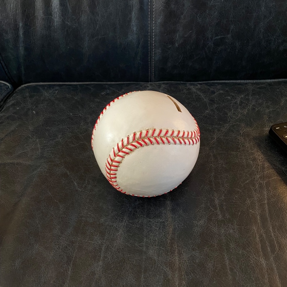 Baseball Piggy Bank, Coin Bank - Picture 3 of 5